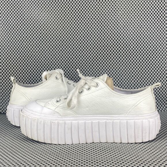 Diesel S-Hanami Sneakers Womens Size 7 White Leather Low Top Platform Lace Up - Picture 4 of 13